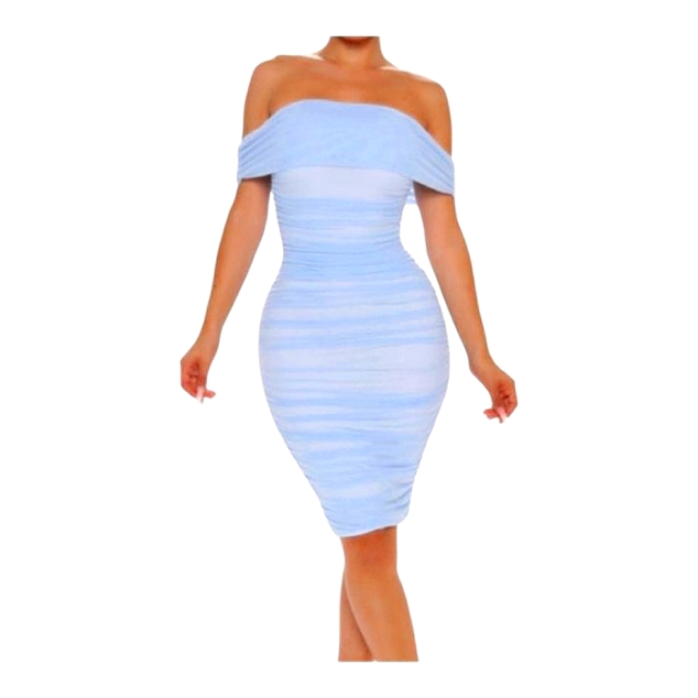 Fashion Nova Light Blue Strapless Dress Size S NWT - Picture 4 of 8